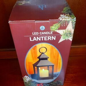Haiinaa Vintage Lantern with LED Candle | Decorative Hanging Lantern Light Black